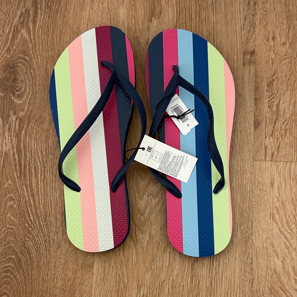GAP Factory Colorful Striped Flip-Flops